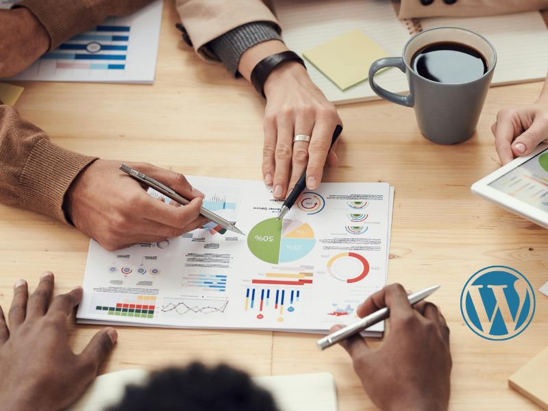 woman holding blog performance growth chart