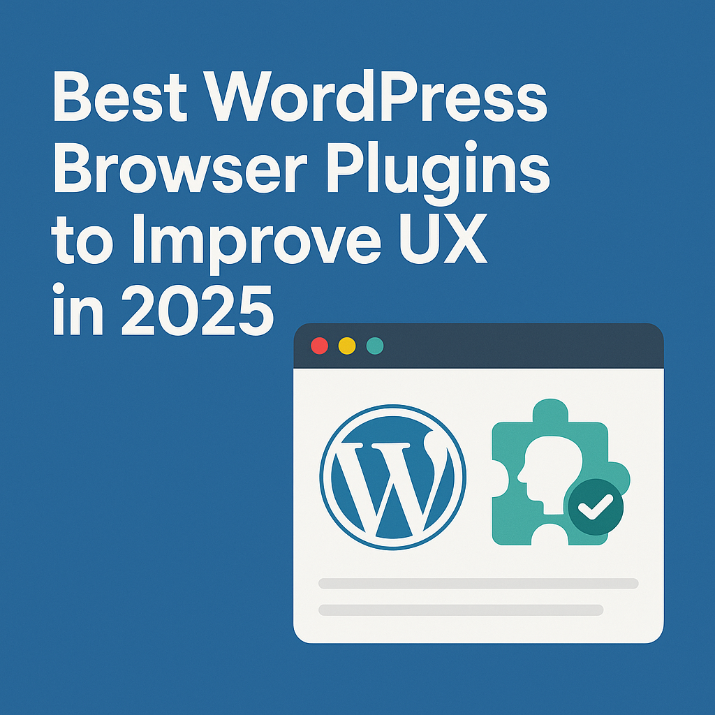 Illustration showing WordPress browser plugins that enhance user experience across different browsers in 2025