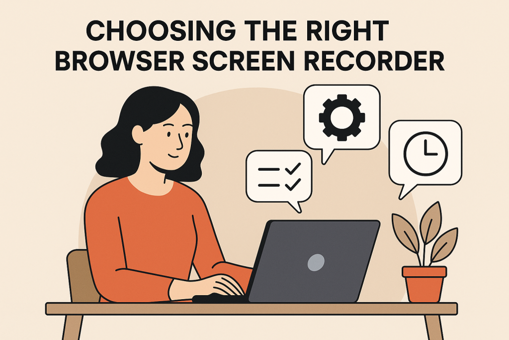 Choosing the right browser screen recorder with feature icons