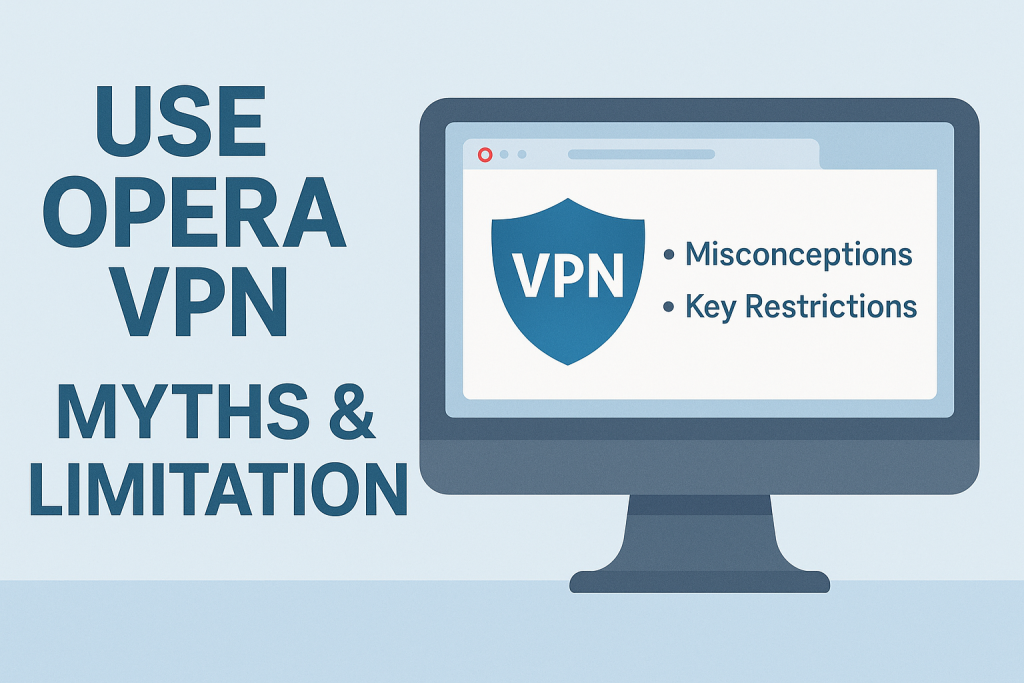Use Opera VPN Misconceptions and Limitations Illustrated on Screen