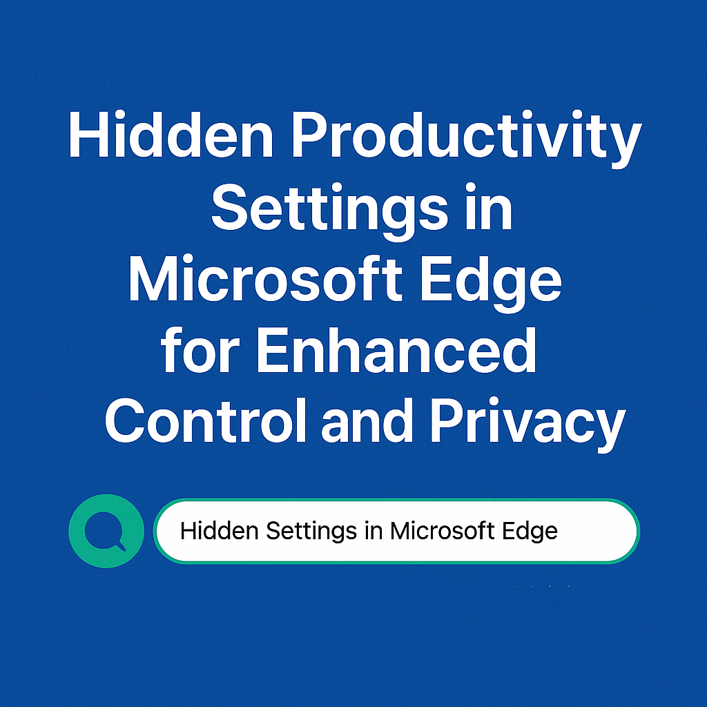 Hidden productivity settings in Microsoft Edge for control and privacy